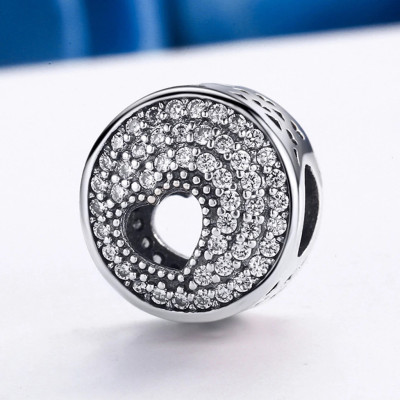 Charms Serce w Blasku Cyrkonii – Srebro 925