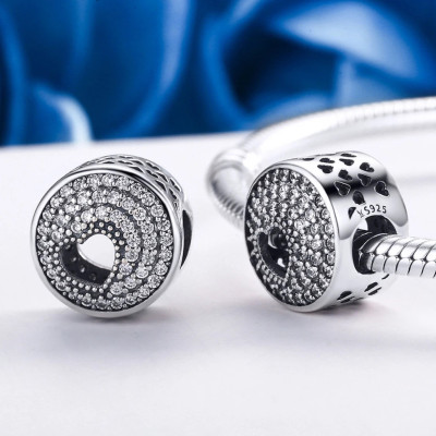 Charms Serce w Blasku Cyrkonii – Srebro 925