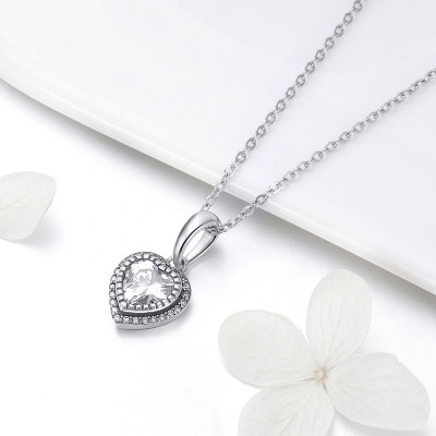 Zawieszka Srebrne Serce z Kryształem – Srebro 925