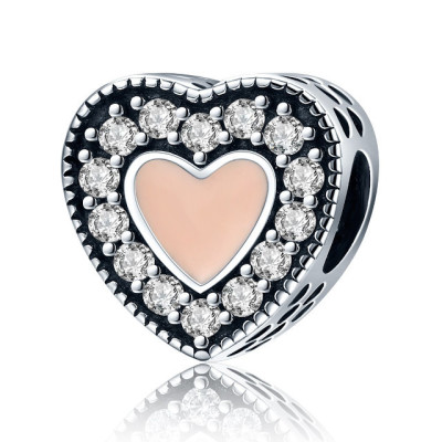 Charms Srebrne Serce z Cyrkoniami – Srebro 925