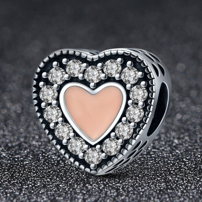 Charms Srebrne Serce z Cyrkoniami – Srebro 925