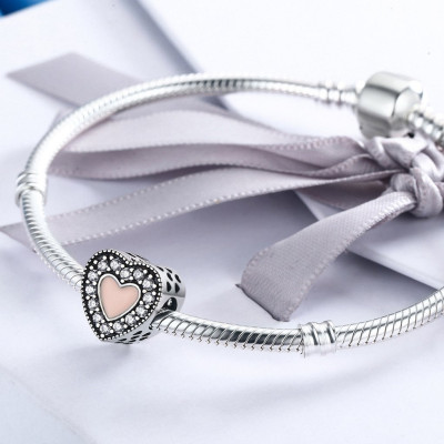 Charms Srebrne Serce z Cyrkoniami – Srebro 925