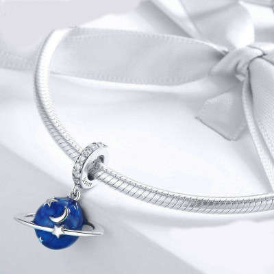 Zawieszka Kosmiczna Planeta – Srebro 925, Gwiazdy i Księżyc