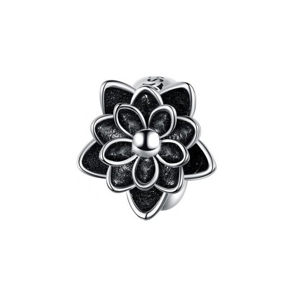 Charms Czarny Kwiat Lotosu