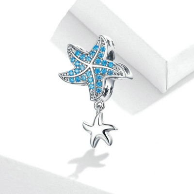 Charms Błękitna Rozgwiazda – Srebro 925, Cyrkonie