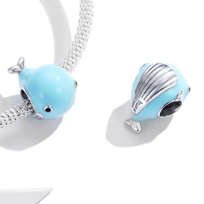 Charms Niebieski Wieloryb – Srebro 925, Wolność i Spokój