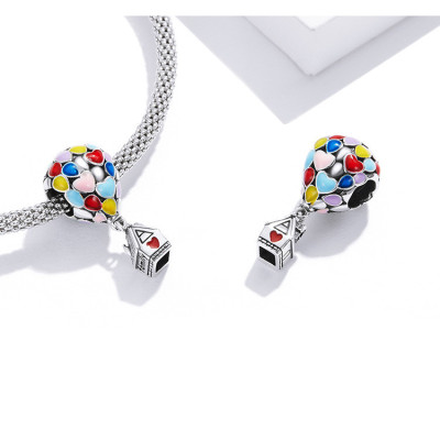 Zawieszka Balon z Kolorowych Serc – Srebro 925, Radość i Wolność