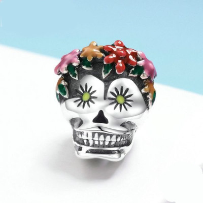 Charms Cukrowa Czaszka Fiesta – Srebro 925, Emalia