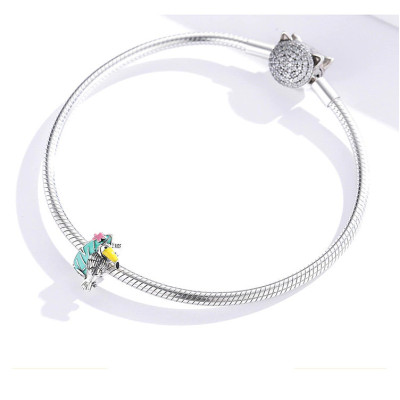 Charms Tukan Tropikalny – Srebro 925, Emalia, Lato