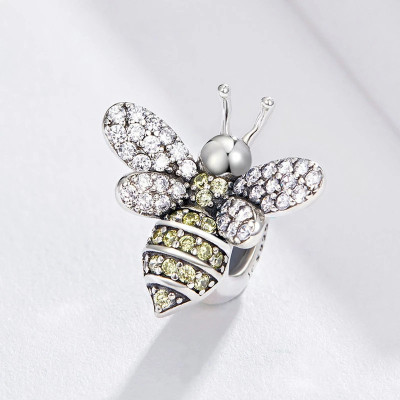 Charms Pszczoła Królewska – Srebro 925, Cyrkonie, Blask