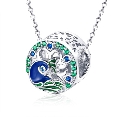 Charms Paw Królewski – Srebro 925, Cyrkonie, Emalia