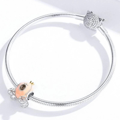 Charms Kareta Księżniczki – Srebro 925, Złocenie, Emalia