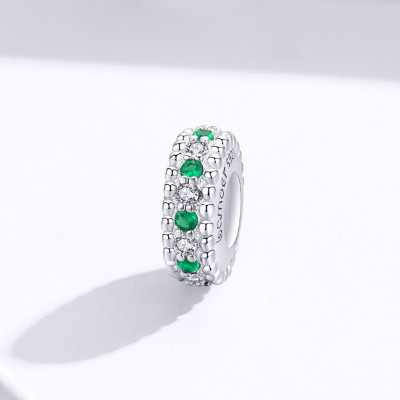 Charms Zielony Blask Elegancji – Srebro 925, Cyrkonie