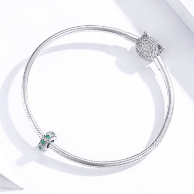 Charms Zielony Blask Elegancji – Srebro 925, Cyrkonie