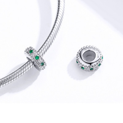 Charms Zielony Blask Elegancji – Srebro 925, Cyrkonie