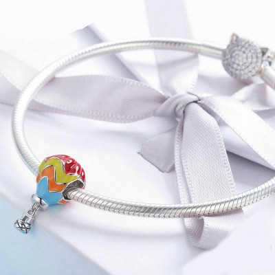Charms Balon na Gorące Powietrze – Srebro 925, Emalia