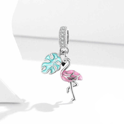 Zawieszka Flaming z Liściem – Srebro 925 z Cyrkoniami