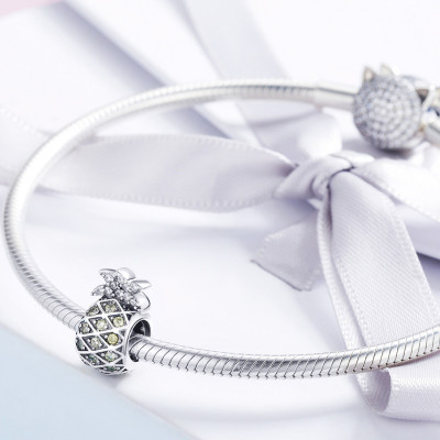 Charms Ananas z Cyrkoniami – Srebro 925, Tropikalny Design