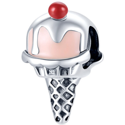 Charms Lody z Czerwonym Wiśniowym Dodatkiem – Srebro 925