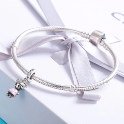 Zawieszka Lalka z Różową Sukienką – Srebro 925