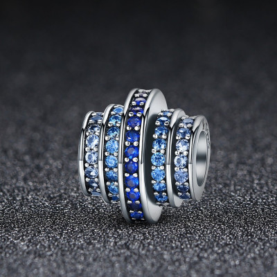 Charms Błękitne Cyrkonie Spiralne – Srebro 925