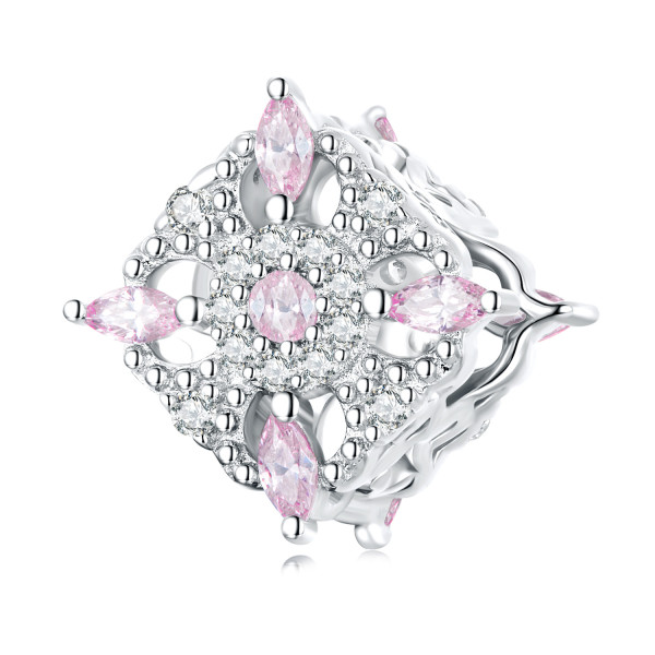 Charms Różowa Mandala z Cyrkoniami