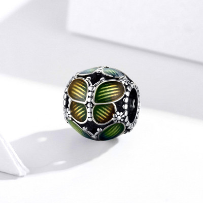 Charms Zielony Motyl – Srebro 925 Emalia
