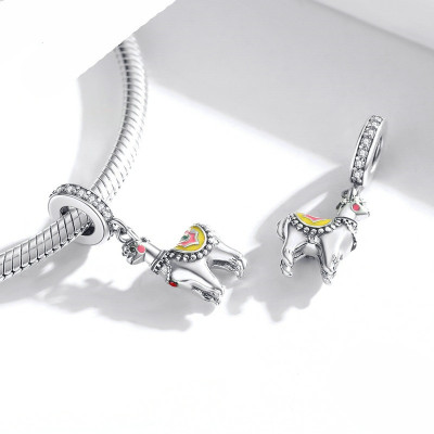 Zawieszka Alpaka z Emalią – Srebro 925 Cyrkonie